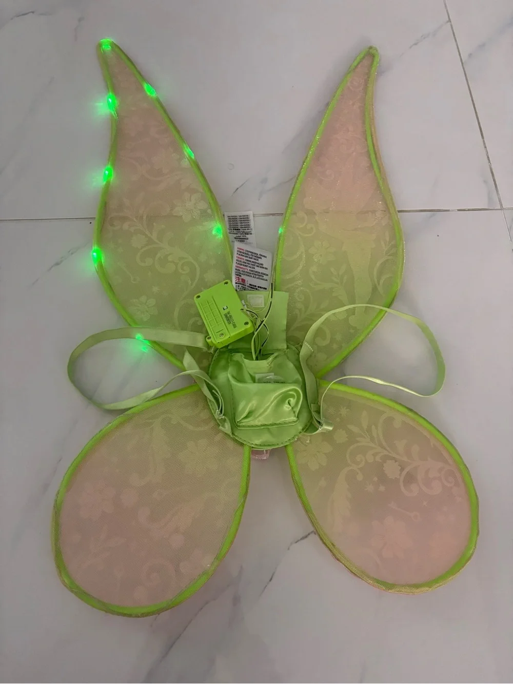 Disney Tinkerbell Fairy Wing Light-Up, One Size, Pink/Green Glitter